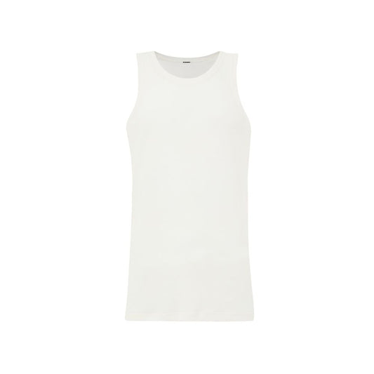 Vest by Jil Sander for men in cotton white features an on trend silhouette, showcasing a sophisticated round neckline and premium for a truly on trend finish.