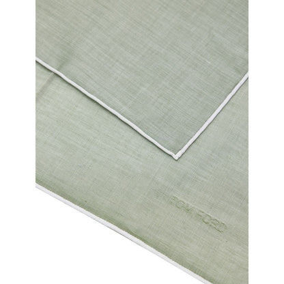 Clutch Handbag by Tom Ford for unisex in cotton green & white features a sculptural silhouette with a secure , ample , and versatile for a sculptural finish.
