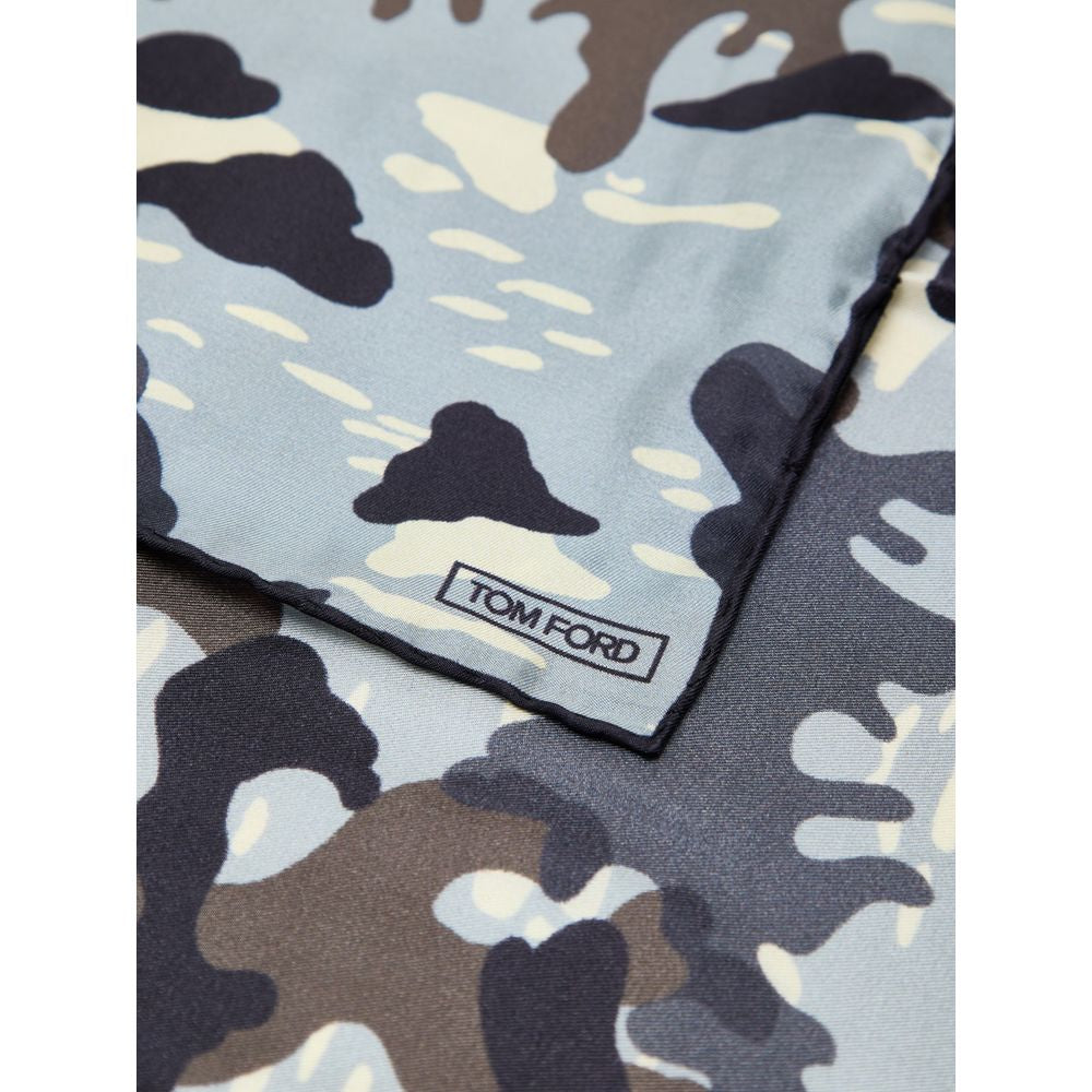 Clutch Handbag by Tom Ford for unisex in silk gray, light-grey, camouflage & print showcases a sculptural silhouette, featuring a secure , ample , and versatile for a sculptural finish.
