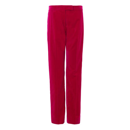 Trousers by Tom Ford for women in cotton satin fuchsia features a sculptural silhouette, showcasing a sculptural straight-leg and long with a sophisticated for a sculptural finish.