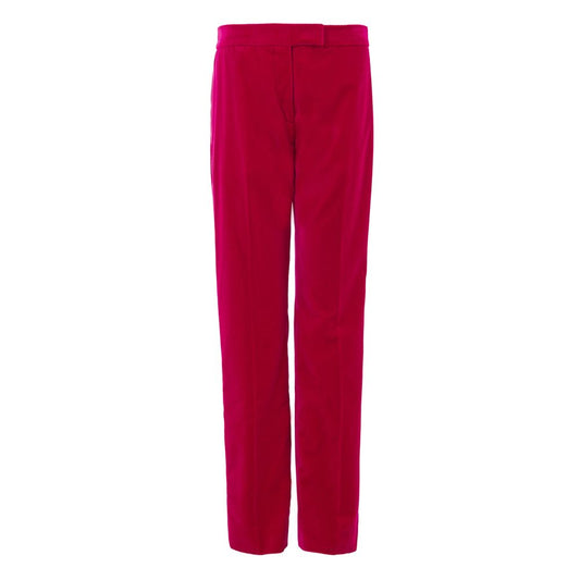 Trousers by Tom Ford for women in cotton satin fuchsia features a sculptural silhouette, showcasing a sculptural straight-leg and long with a sophisticated for a sculptural finish.