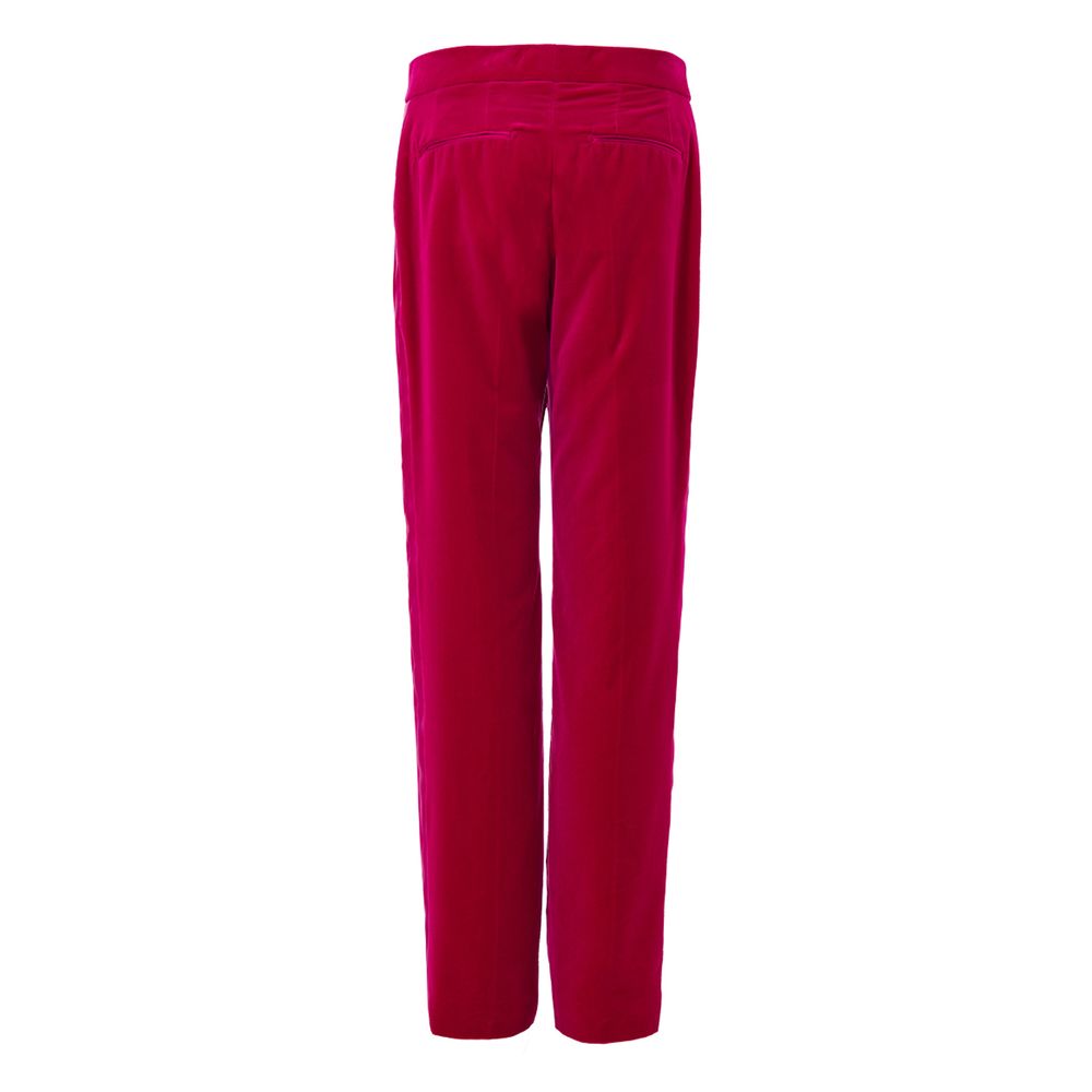 Trousers by Tom Ford for women in cotton satin fuchsia features a tailored silhouette with a tailored straight-leg, defined by its long and a sophisticated .