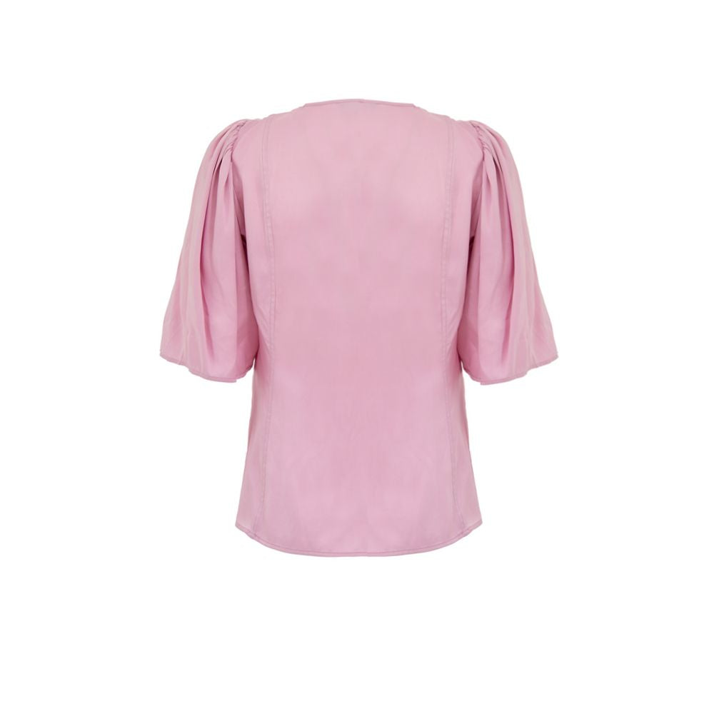 Tank Top by Ganni for women in cupro satin viscose pink showcases a sumptuous silhouette, artfully detailed with a sumptuous and for a truly sumptuous finish.