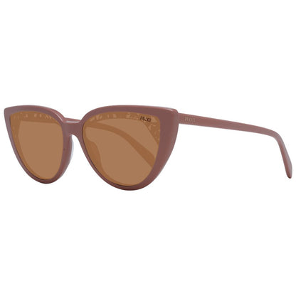 Sunglasses by Emilio Pucci for women in plastic and pink featuring an opulent full-rim cat-eye frame design with a sophisticated rose coloured frame finish and high-performance non-polarized category-2-medium-tint lens.