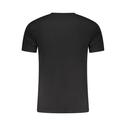 Activewear T-Shirt by Aeronautica Militare for men in stretch cotton black & print features a dynamic silhouette with and enhanced by functional .