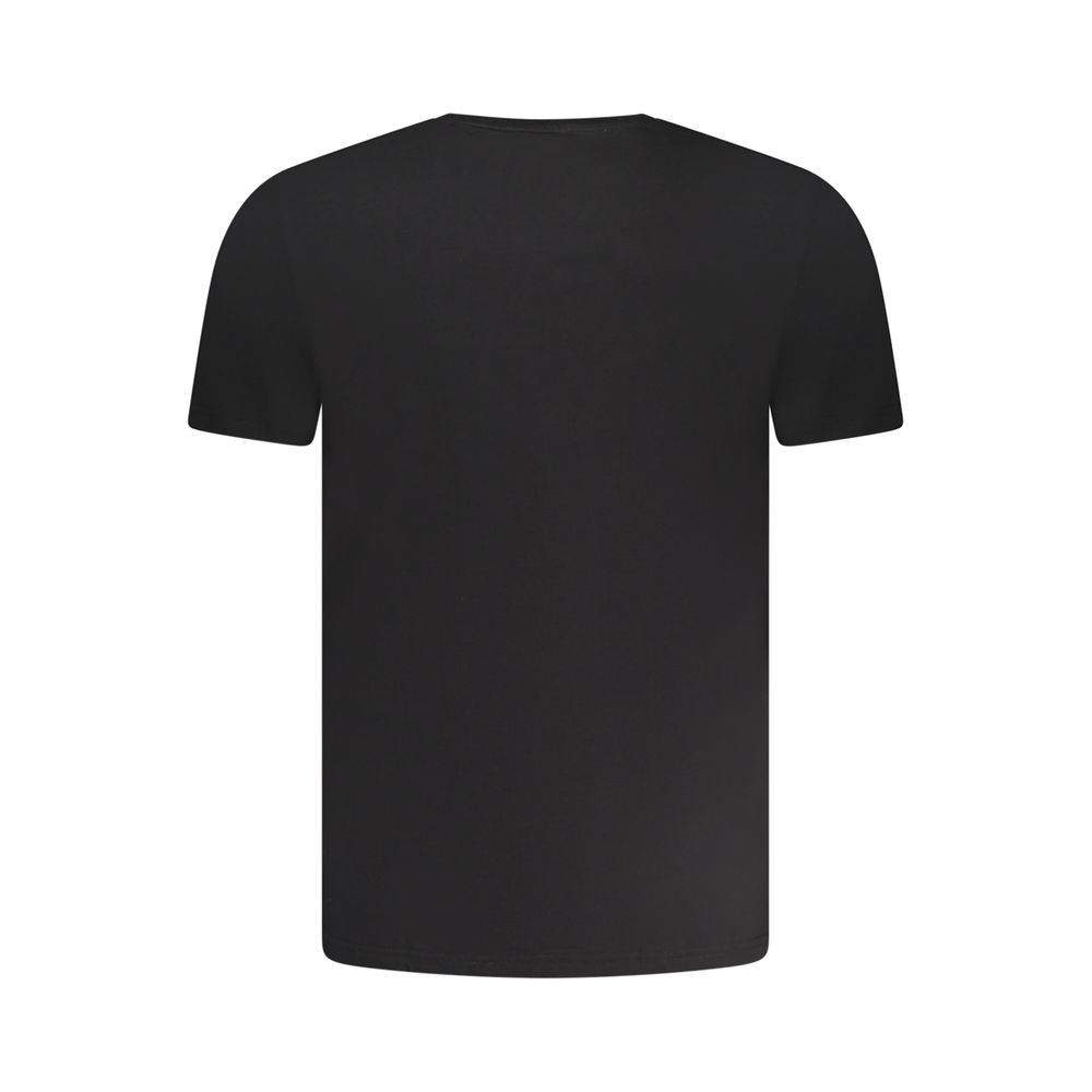Aeronautica Militare Men's Crew Neck Stretch Cotton Activewear T-Shirt - Black Print