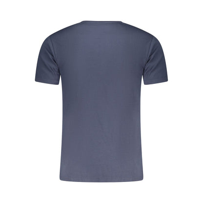 Activewear T-Shirt by Aeronautica Militare for men in stretch cotton blue & print presents a kinetic silhouette, showcasing the kinetic and v-neck neckline alongside functional for a premium, athletic look.