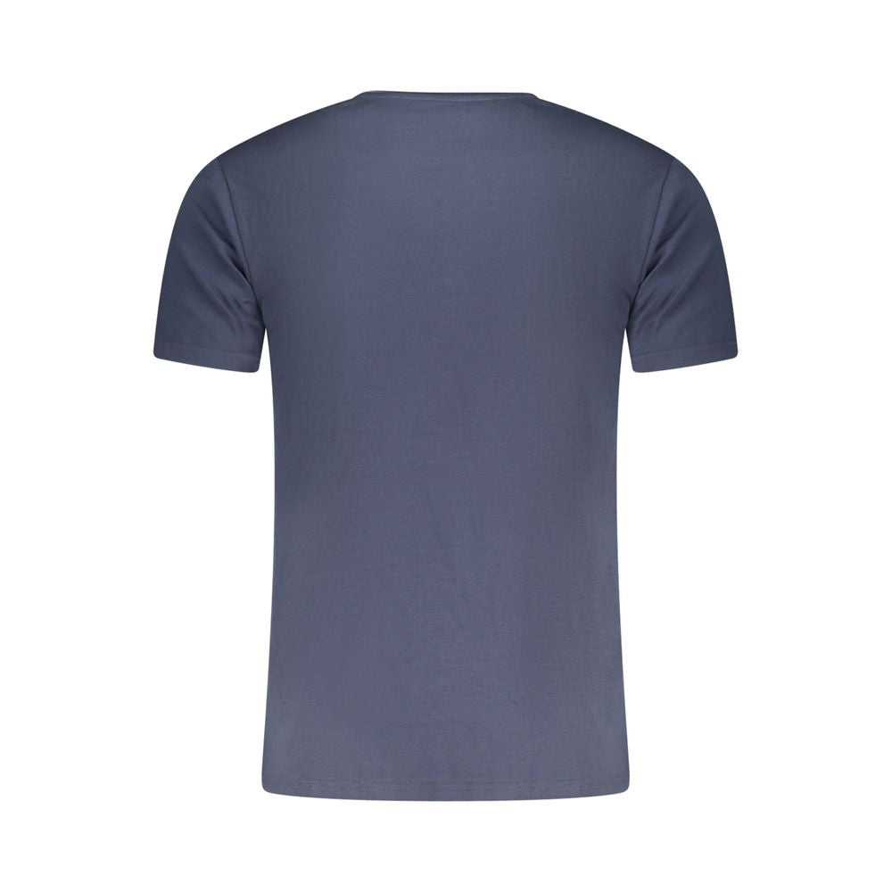 Activewear T-Shirt by Aeronautica Militare for men in stretch cotton blue & print presents a kinetic silhouette, showcasing the kinetic and alongside functional for a premium, athletic look.