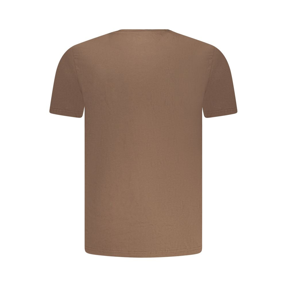 Activewear T-Shirt by Aeronautica Militare for men in stretch cotton brown & print features an contemporary design with , a length, and a contemporary .