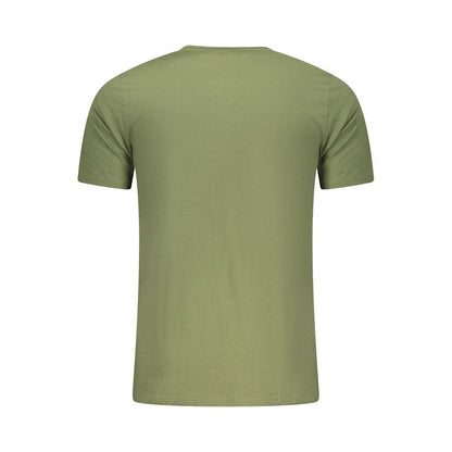 Activewear T-Shirt by Aeronautica Militare for men in stretch cotton green & print features an athletic silhouette with sleeves and a neckline, enhanced by high-performance .