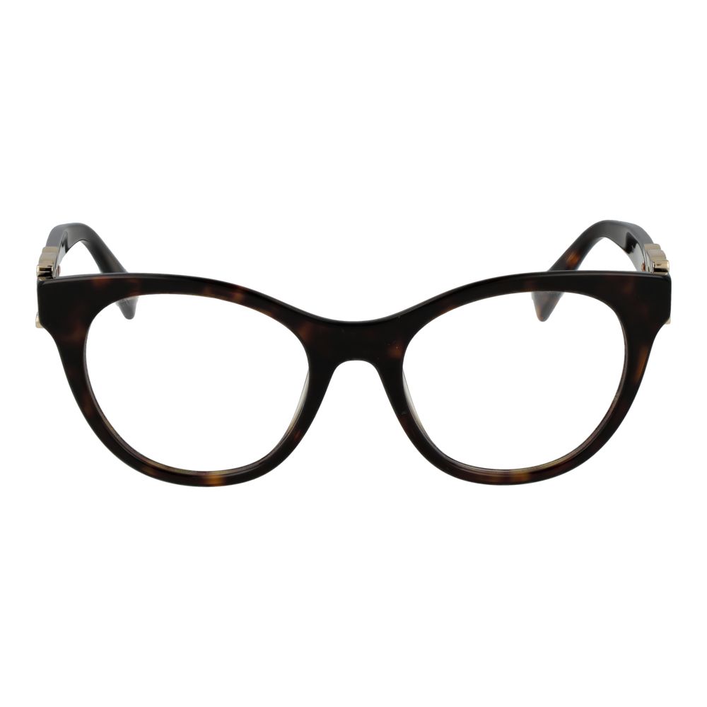 Eyeglasses Frames by Tod's for women in acetate brown showcases a reflective silhouette, artfully incorporating a sophisticated brown coloured frame with a distinct full-frame frame design.