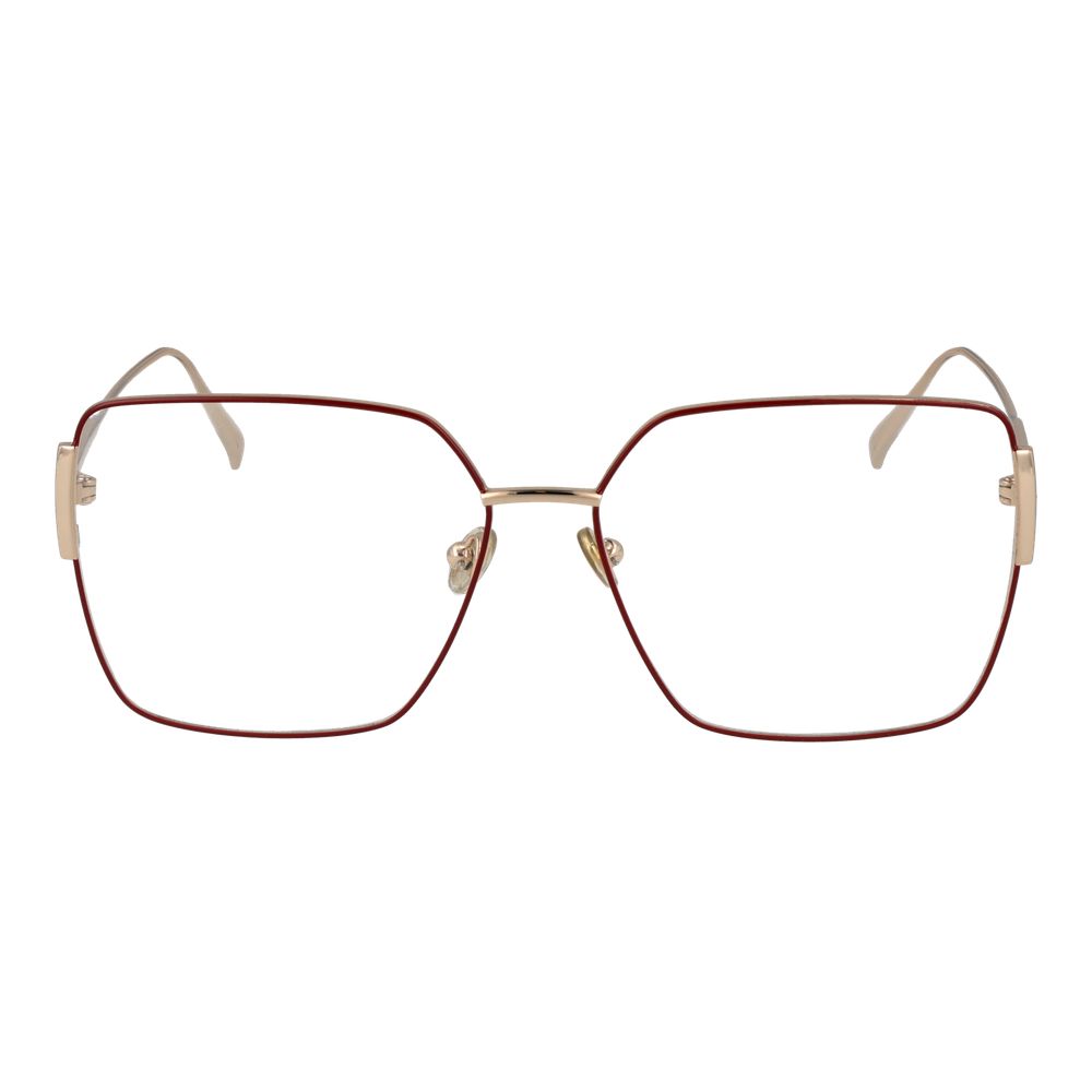 Eyeglasses Frames by Tod's for women in metal red features an refined silhouette, showcasing a sophisticated red coloured frame and refined full-frame frame design for a refined look.