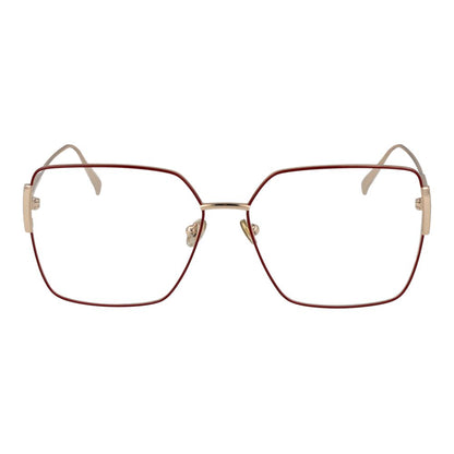 Eyeglasses Frames by Tod's for women in metal red features an refined silhouette, showcasing a sophisticated red coloured frame and refined full-frame frame design for a refined look.