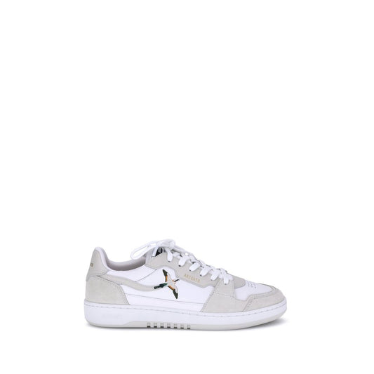 Sneakers by Axel Arigato for men in polyester & bos taurus suede calf leather gold & white features a chic design, perfectly showcasing the chic low-top style of this Men's Low Top Polyester & Bos Taurus Suede Calf Leather Sneakers.