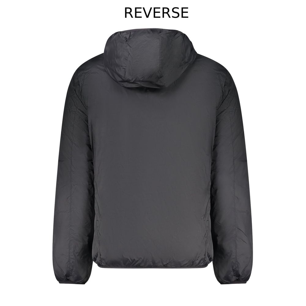Hooded Windbreaker Jacket by Norway 1963 for men in polyester black presents a resilient silhouette, artfully detailed with a sophisticated hooded neckline and functional pockets, hooded & windproof for a resilient finish.
