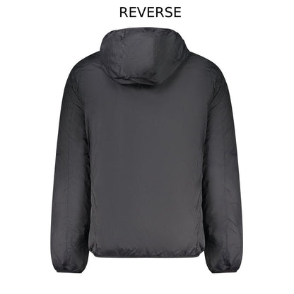 Hooded Windbreaker Jacket by Norway 1963 for men in polyester black presents a resilient silhouette, artfully detailed with a sophisticated hooded neckline and functional pockets, hooded & windproof for a resilient finish.