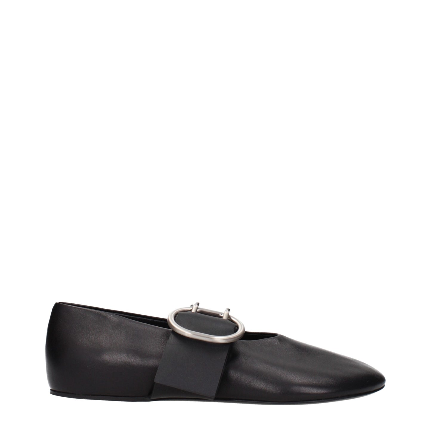 Ballet Flat Shoes by Jil Sander for women in leather black presents a impeccable silhouette as Women's Leather Ballet Flat Shoes, artfully designed with a and a impeccable for a refined, upscale finish.