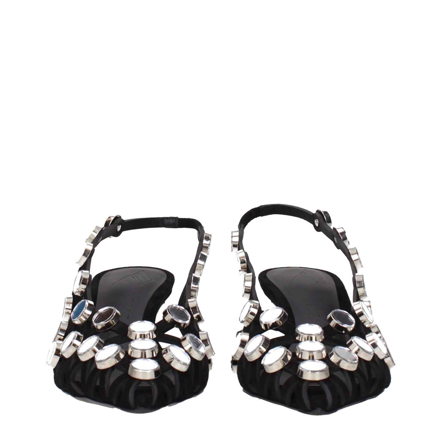 Stiletto Sandals by The Attico for women in suede leather black features an effortlessly chic silhouette from the Women's Suede Leather Stiletto Sandals collection, showcasing a effortlessly chic stiletto and elegant .