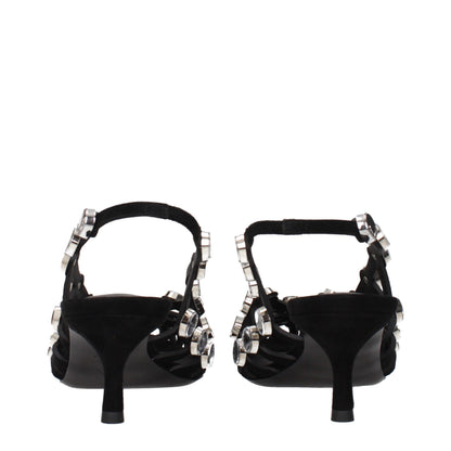 Stiletto Sandals by The Attico for women in suede leather black features an statuesque Women's Suede Leather Stiletto Sandals silhouette with a refined stiletto and elegant .