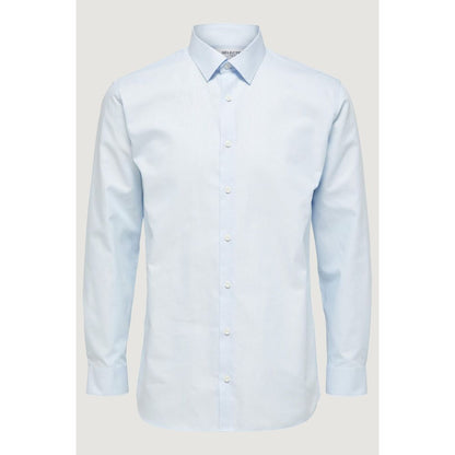 Shirt by Selected for men in cotton blue presents a discerning silhouette, showcasing a sophisticated and for a truly discerning finish.