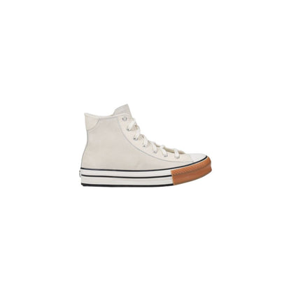 Sneakers by Converse for women in leather cream presents a sumptuous silhouette as Women's Lightweight High-Top Leather Sneakers, expertly defined by a sumptuous high-top style for a sumptuous, high-fashion look.