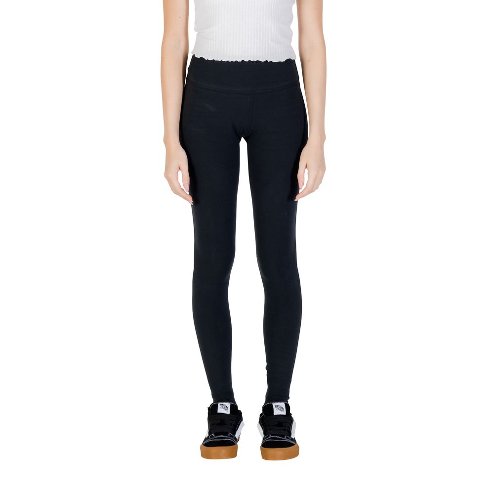 Activewear Leggings by Converse for women in stretch cotton black features an ergonomic leggings with , highlighting a ergonomic and long for a premium, high-performance look.