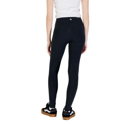 Activewear Leggings by Converse for women in stretch cotton black features an versatile silhouette, showcasing with a versatile leggings, long, and for a high-performance look.