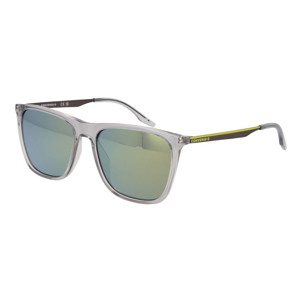 This Sunglasses by Converse for men in metal gray presents a sumptuous silhouette, showcasing a sumptuous full-rim square frame design in gray coloured frame and high-performance mirrored category-3-dark-tint lens.