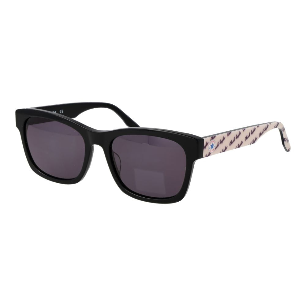 Sunglasses by Converse for women in acetate and black presents a sumptuous silhouette, featuring black coloured frame and full-rim square frame design with non-polarized category-3-dark-tint lens for a sumptuous look.