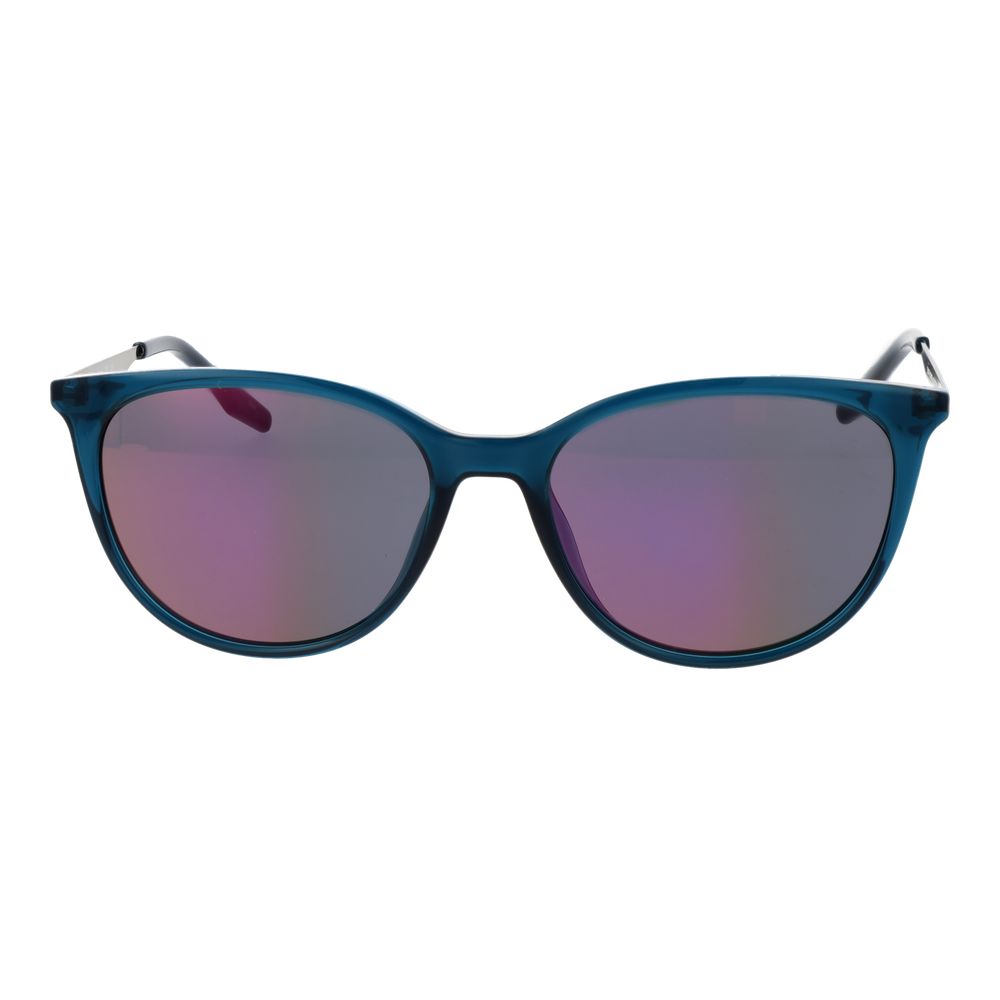 Sunglasses by Converse for women in metal turquoise features a sumptuous silhouette, showcasing a sumptuous full-rim cat-eye frame design in turquoise coloured frame with high-performance mirrored category-3-dark-tint lens.