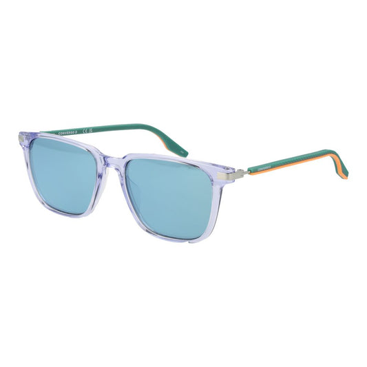 Sunglasses by Converse for unisex in rubber blue features a sumptuous silhouette, showcasing a sumptuous full-rim square frame design in blue coloured frame with high-performance mirrored category-2-medium-tint lens.