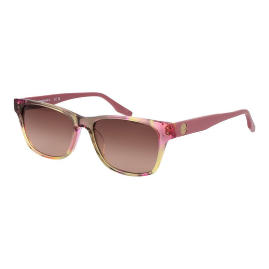 This Sunglasses by Converse for women in acetate pink presents a sumptuous silhouette, showcasing a sumptuous rectangle full-rim frame design in rose coloured frame and high-performance gradient category-3-dark-tint lens.