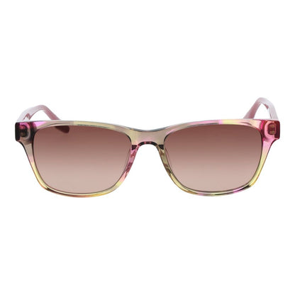 Sunglasses by Converse for women in acetate pink features an ethereal rectangle full-rim frame design with rose coloured frame frames and gradient category-3-dark-tint lens for a ethereal finish.