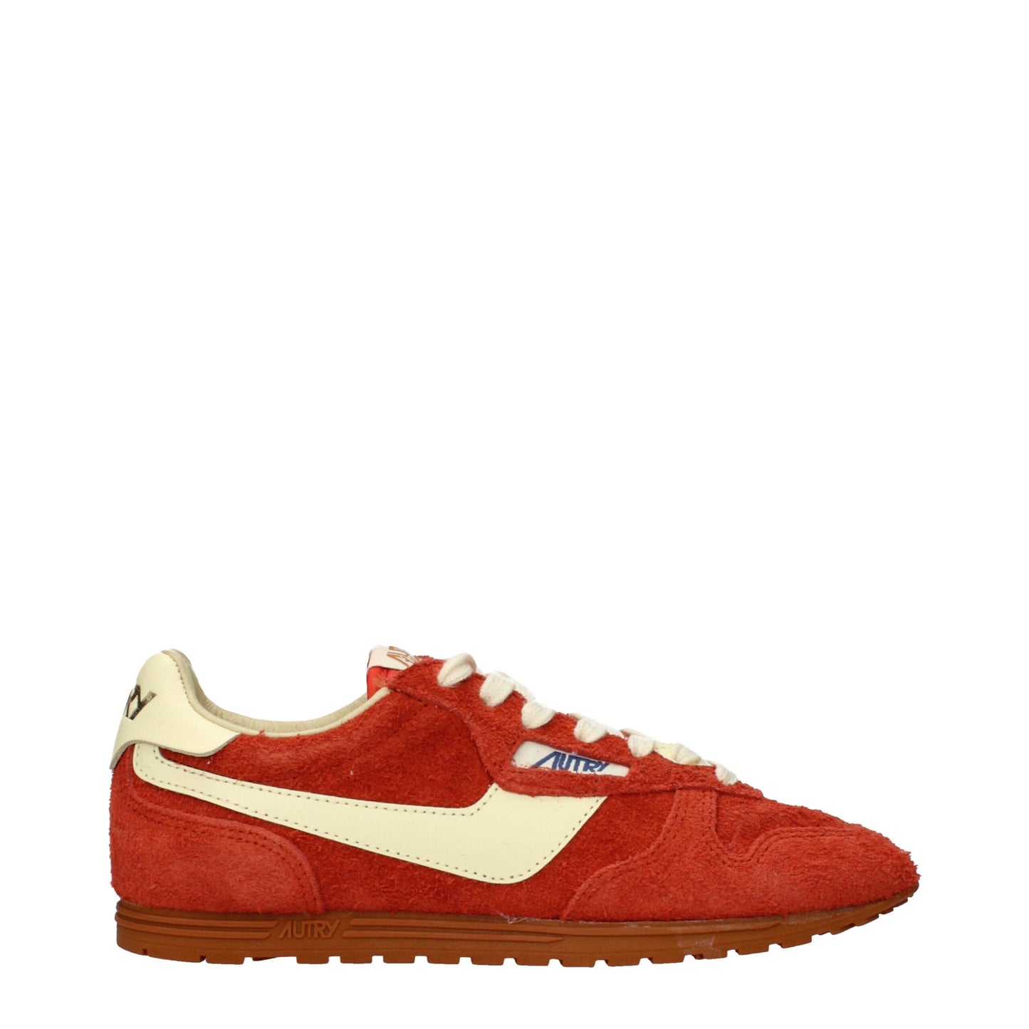 Sneakers by Autry for women in suede leather orange features a chic design, perfectly showcasing the chic fashion style of this Women's Fashion Suede Leather Sneakers.