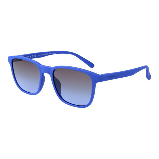 Sunglasses by Gant for men in plastic and blue featuring an opulent full-rim square frame design with a sophisticated blue coloured frame finish and high-performance gradient category-2-medium-tint lens.