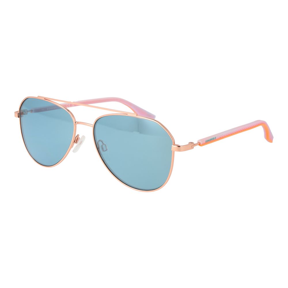 This Sunglasses by Converse for unisex in rubber rose-gold presents a sumptuous silhouette, showcasing a sumptuous aviator full-rim frame design in rose-gold coloured frame and high-performance non-polarized category-2-medium-tint lens.