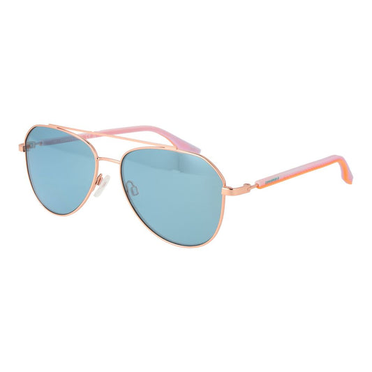 This Sunglasses by Converse for unisex in rubber rose-gold presents a sumptuous silhouette, showcasing a sumptuous aviator full-rim frame design in rose-gold coloured frame and high-performance non-polarized category-2-medium-tint lens.