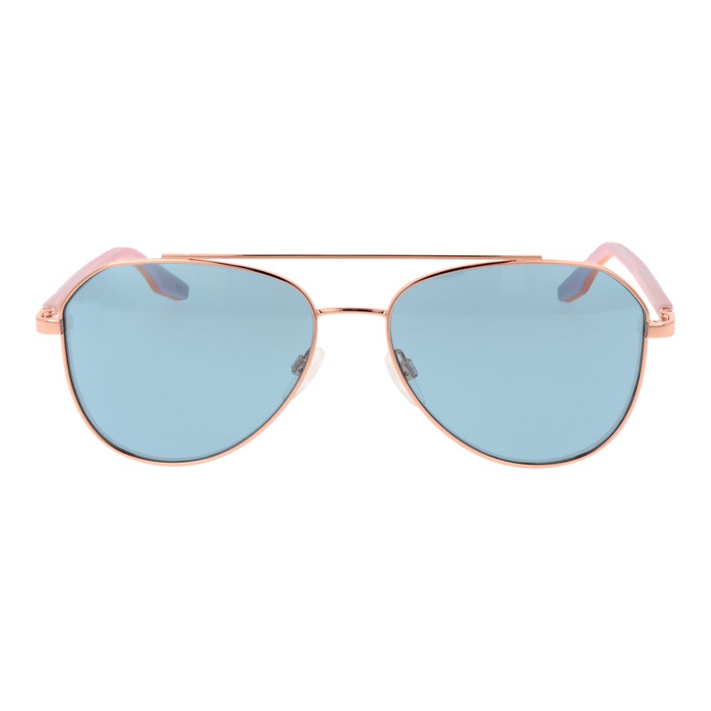 This Sunglasses by Converse for unisex in rubber rose-gold presents a sumptuous silhouette, showcasing a sumptuous aviator full-rim frame design in rose-gold coloured frame and high-performance non-polarized category-2-medium-tint lens.