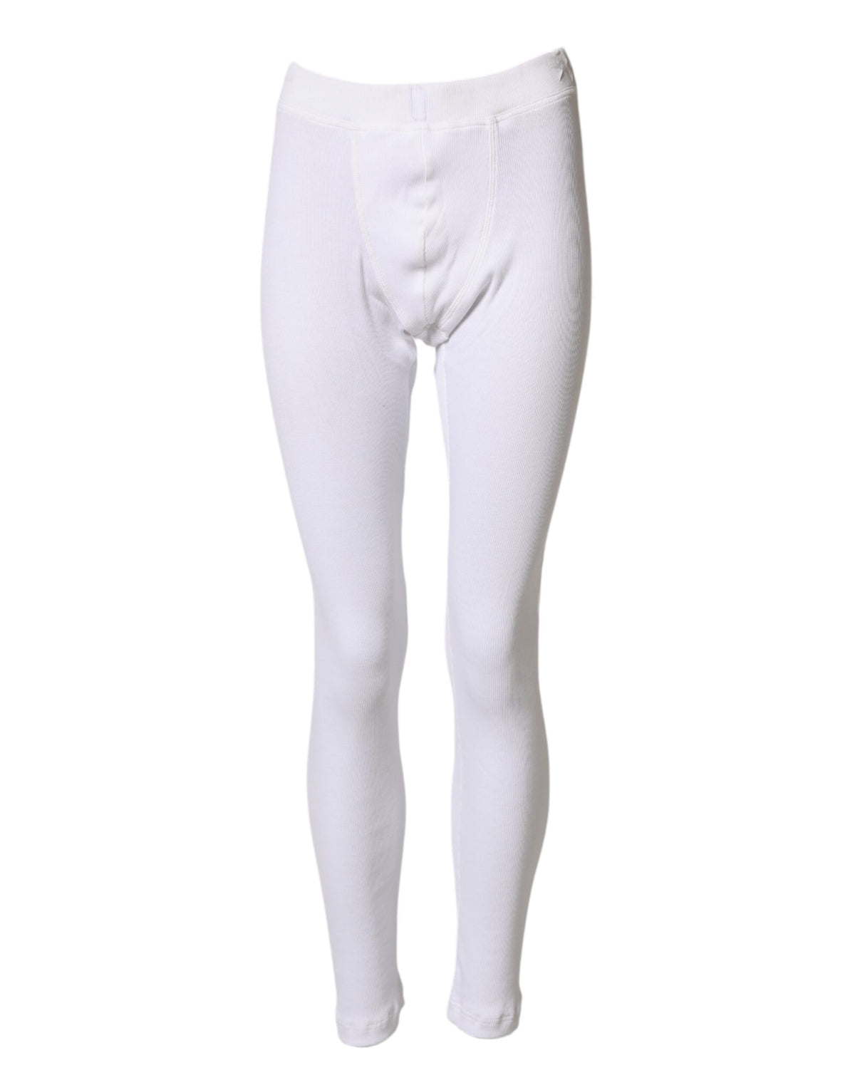 Dolce & Gabbana Men's Regular Fit Leggings Oversized Mid Rise Cotton - White