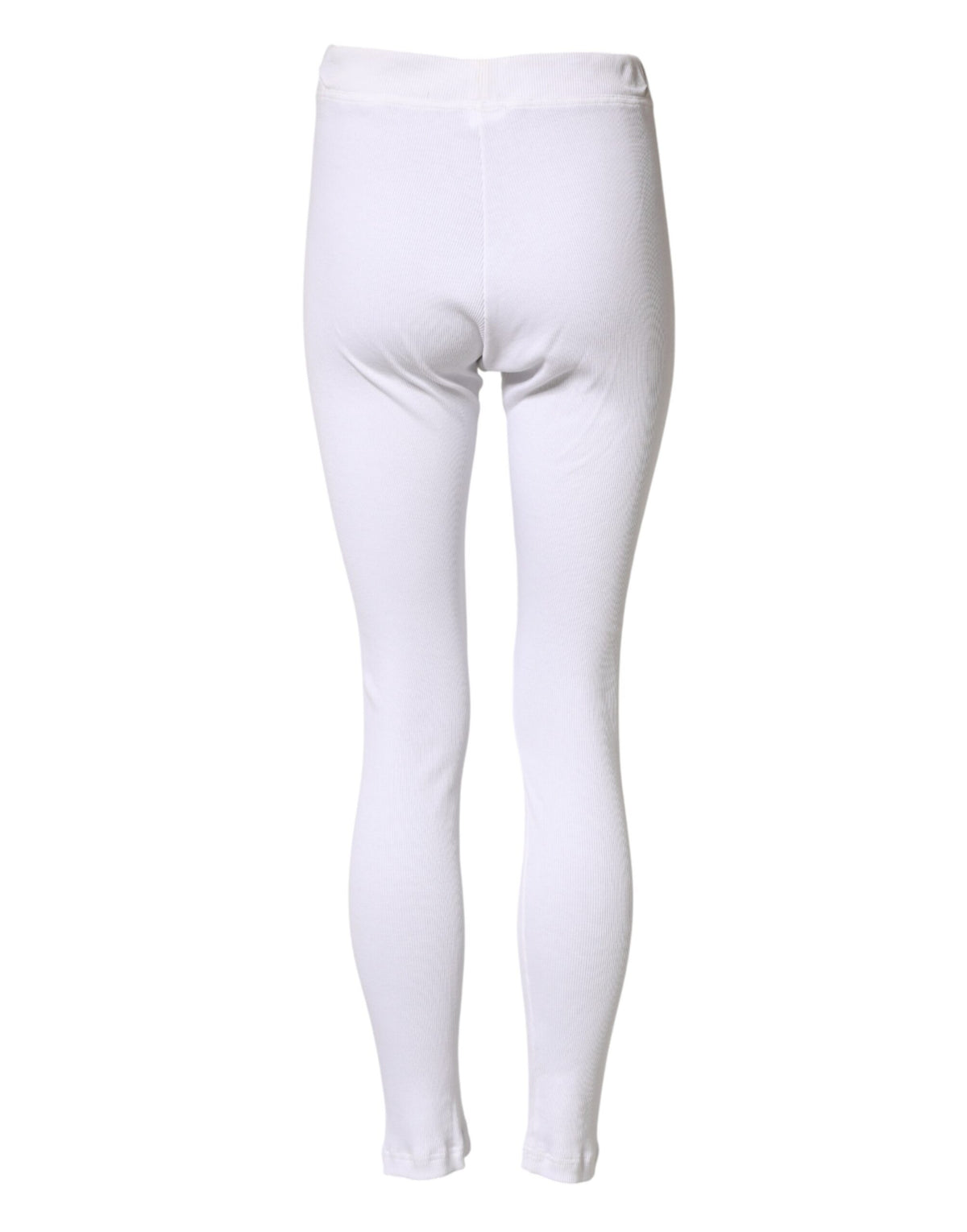 Dolce & Gabbana Men's Regular Fit Leggings Oversized Mid Rise Cotton - White