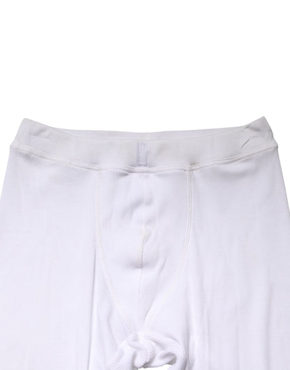 Dolce & Gabbana Men's Regular Fit Leggings Oversized Mid Rise Cotton - White
