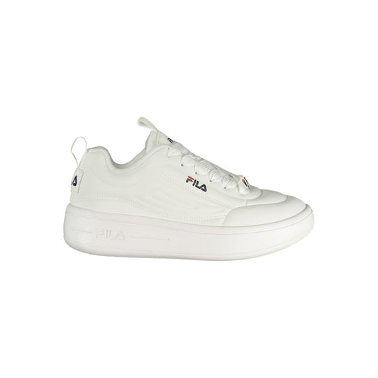 Sneakers by Fila for women in polyester & polyurethane white features an opulent silhouette from the Women's Low-Top Polyester & Polyurethane Sneakers collection, showcasing a signature low-top style with an opulent finish.