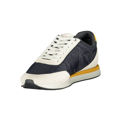 Athletic Sneakers by Calvin Klein for men in polyester polyurethane leather blue showcases an impeccable silhouette, defined by an impeccable athletic style design that perfectly captures the essence of the Men's Athletic Polyester Polyurethane Leather Sneakers.