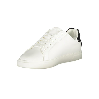Sneakers by Calvin Klein for women in polyester black, white & print features an opulent silhouette from the Women's Low-Top Polyester Sneakers collection, showcasing a signature low-top style with an opulent finish.
