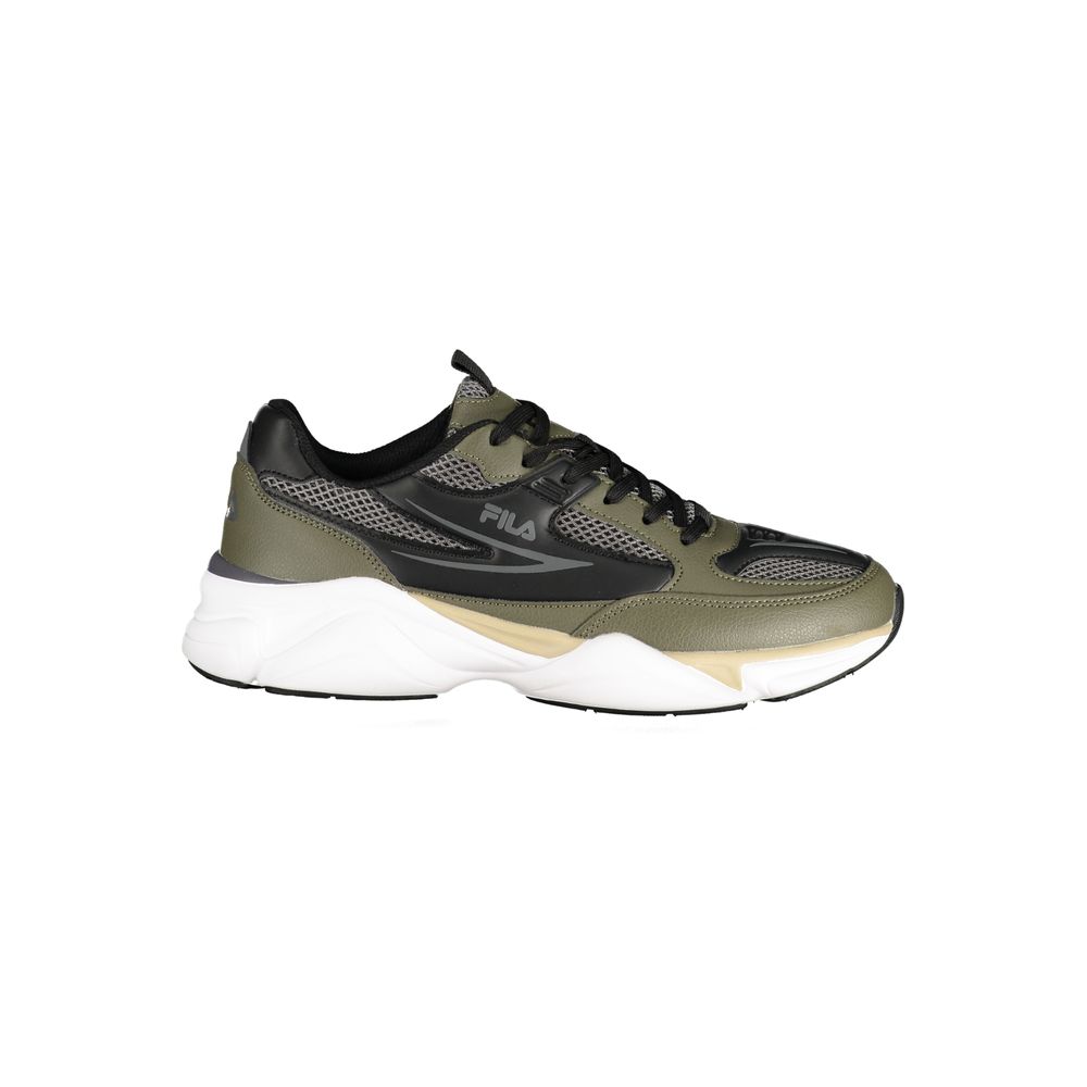Athletic Sneakers by Fila for men in polyester & polyurethane green showcases an impeccable silhouette, defined by an impeccable athletic style design that perfectly captures the essence of the Men's Athletic Polyester & Polyurethane Sneakers.