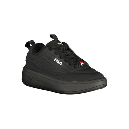 Sneakers by Fila for women in polyester & polyurethane black presents a sumptuous silhouette from the Women's Low-Top Polyester & Polyurethane Sneakers collection, showcasing a sumptuous low-top style for an elevated aesthetic.