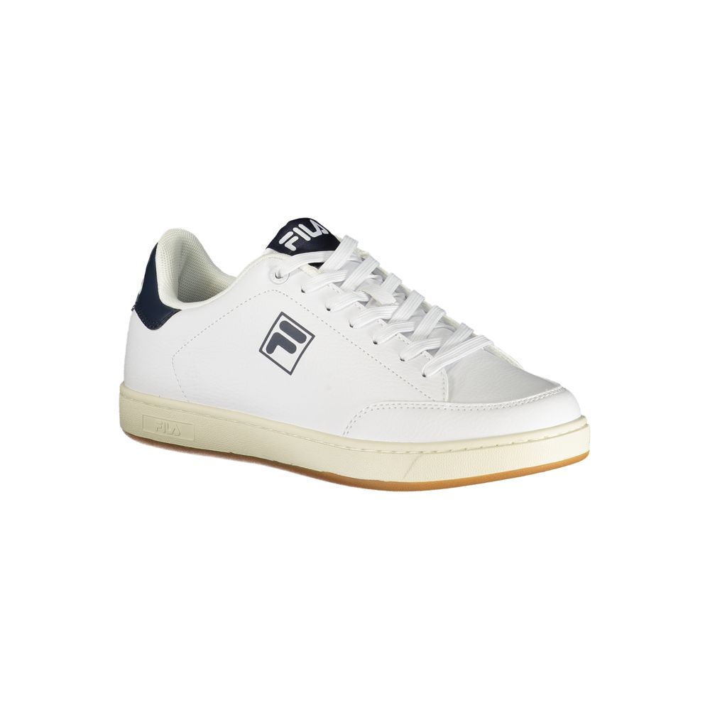 Sneakers by Fila for men in polyester & polyurethane white features an opulent silhouette from the Heart Men's Low-Top Polyester & Polyurethane Sneakers collection, showcasing a signature low-top style with an opulent finish.