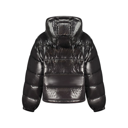 Hooded Windbreaker Jacket by Calvin Klein for women in polyester black & print features an perennial silhouette with a refined and perennial pockets, hooded & windproof for a sophisticated weather-resistant look.