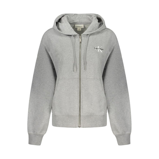 Hooded Sweatshirt Hoodie by Calvin Klein for women in organic cotton gray & print features a authentic silhouette, showcasing a sophisticated hooded neckline and authentic detail for a refined finish.