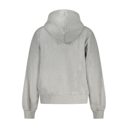 Hooded Sweatshirt Hoodie by Calvin Klein for women in organic cotton gray & print features a slouchy chic silhouette, detailed with a slouchy chic and a signature for an elevated aesthetic.